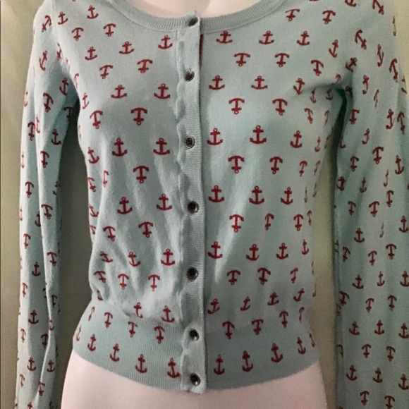 Cardigan lightweight soft anchor print - Picture 2 of 16